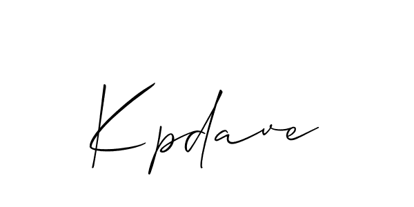 Create a beautiful signature design for name Kpdave. With this signature (Allison_Script) fonts, you can make a handwritten signature for free. Kpdave signature style 2 images and pictures png