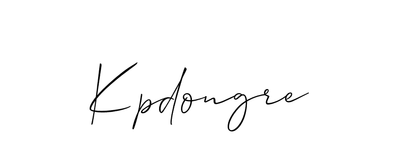 Make a beautiful signature design for name Kpdongre. With this signature (Allison_Script) style, you can create a handwritten signature for free. Kpdongre signature style 2 images and pictures png