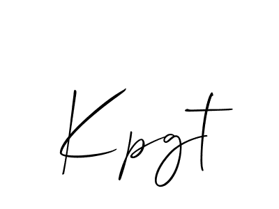 The best way (Allison_Script) to make a short signature is to pick only two or three words in your name. The name Kpgt include a total of six letters. For converting this name. Kpgt signature style 2 images and pictures png