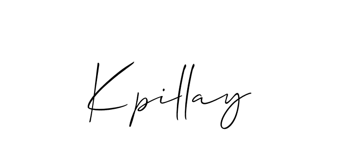 Use a signature maker to create a handwritten signature online. With this signature software, you can design (Allison_Script) your own signature for name Kpillay. Kpillay signature style 2 images and pictures png