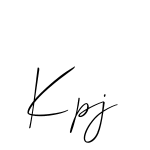 How to make Kpj signature? Allison_Script is a professional autograph style. Create handwritten signature for Kpj name. Kpj signature style 2 images and pictures png