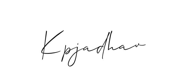 The best way (Allison_Script) to make a short signature is to pick only two or three words in your name. The name Kpjadhav include a total of six letters. For converting this name. Kpjadhav signature style 2 images and pictures png