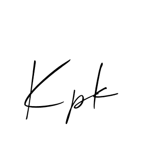 Use a signature maker to create a handwritten signature online. With this signature software, you can design (Allison_Script) your own signature for name Kpk. Kpk signature style 2 images and pictures png