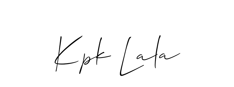 Create a beautiful signature design for name Kpk Lala. With this signature (Allison_Script) fonts, you can make a handwritten signature for free. Kpk Lala signature style 2 images and pictures png