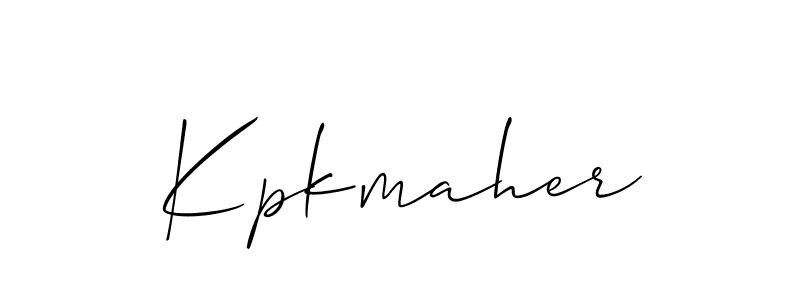 Allison_Script is a professional signature style that is perfect for those who want to add a touch of class to their signature. It is also a great choice for those who want to make their signature more unique. Get Kpkmaher name to fancy signature for free. Kpkmaher signature style 2 images and pictures png