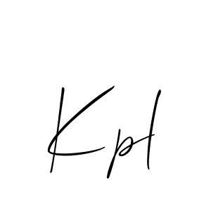 How to make Kpl signature? Allison_Script is a professional autograph style. Create handwritten signature for Kpl name. Kpl signature style 2 images and pictures png