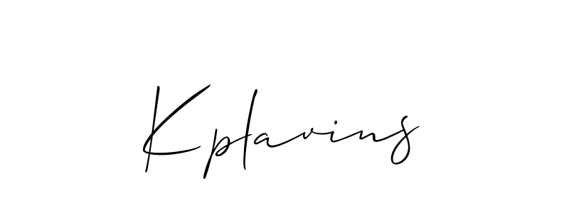 How to make Kplavins name signature. Use Allison_Script style for creating short signs online. This is the latest handwritten sign. Kplavins signature style 2 images and pictures png