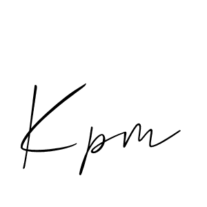 You should practise on your own different ways (Allison_Script) to write your name (Kpm) in signature. don't let someone else do it for you. Kpm signature style 2 images and pictures png