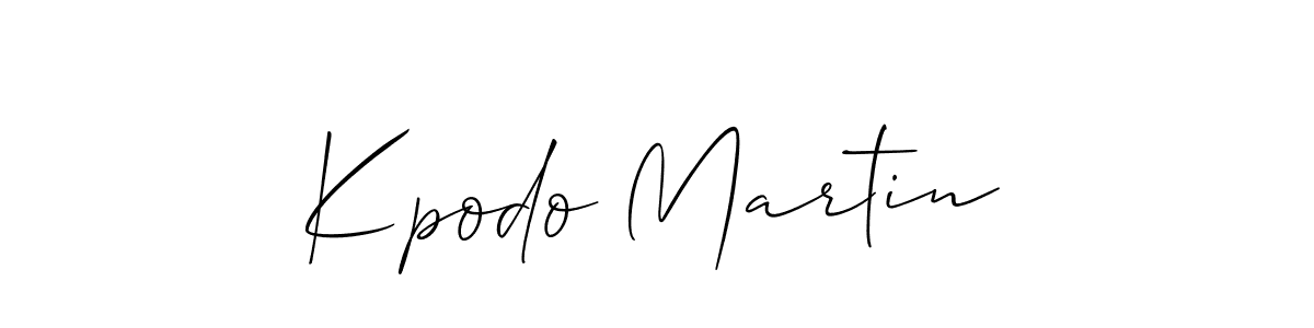 Also we have Kpodo Martin name is the best signature style. Create professional handwritten signature collection using Allison_Script autograph style. Kpodo Martin signature style 2 images and pictures png