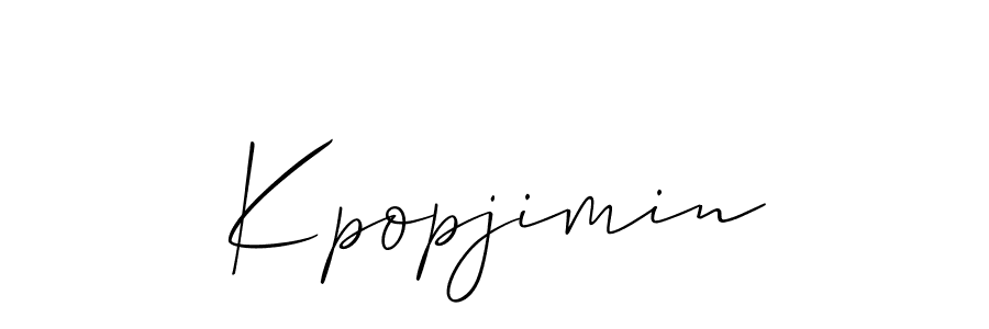 You should practise on your own different ways (Allison_Script) to write your name (Kpopjimin) in signature. don't let someone else do it for you. Kpopjimin signature style 2 images and pictures png
