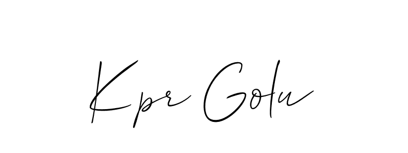 You should practise on your own different ways (Allison_Script) to write your name (Kpr Golu) in signature. don't let someone else do it for you. Kpr Golu signature style 2 images and pictures png