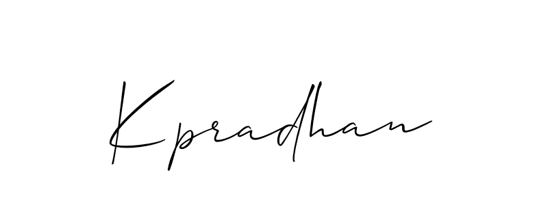 How to make Kpradhan signature? Allison_Script is a professional autograph style. Create handwritten signature for Kpradhan name. Kpradhan signature style 2 images and pictures png