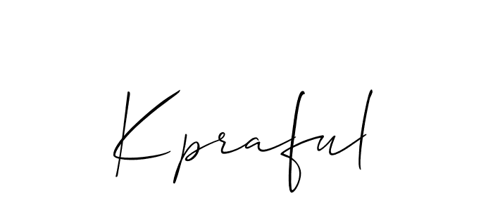 Similarly Allison_Script is the best handwritten signature design. Signature creator online .You can use it as an online autograph creator for name Kpraful. Kpraful signature style 2 images and pictures png