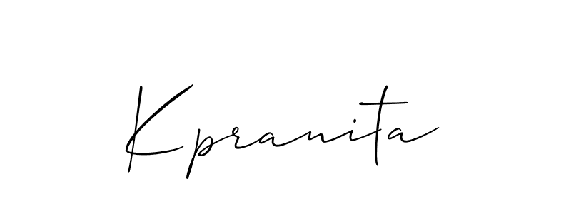 How to make Kpranita name signature. Use Allison_Script style for creating short signs online. This is the latest handwritten sign. Kpranita signature style 2 images and pictures png