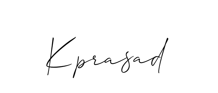 Make a beautiful signature design for name Kprasad. With this signature (Allison_Script) style, you can create a handwritten signature for free. Kprasad signature style 2 images and pictures png