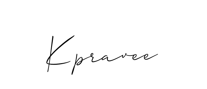 Use a signature maker to create a handwritten signature online. With this signature software, you can design (Allison_Script) your own signature for name Kpravee. Kpravee signature style 2 images and pictures png