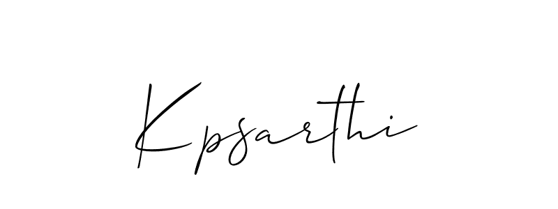 The best way (Allison_Script) to make a short signature is to pick only two or three words in your name. The name Kpsarthi include a total of six letters. For converting this name. Kpsarthi signature style 2 images and pictures png
