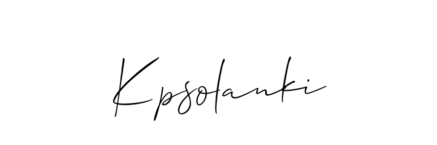 Create a beautiful signature design for name Kpsolanki. With this signature (Allison_Script) fonts, you can make a handwritten signature for free. Kpsolanki signature style 2 images and pictures png