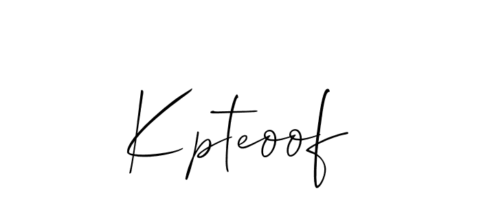 The best way (Allison_Script) to make a short signature is to pick only two or three words in your name. The name Kpteoof include a total of six letters. For converting this name. Kpteoof signature style 2 images and pictures png
