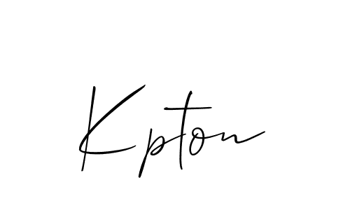 Allison_Script is a professional signature style that is perfect for those who want to add a touch of class to their signature. It is also a great choice for those who want to make their signature more unique. Get Kpton name to fancy signature for free. Kpton signature style 2 images and pictures png