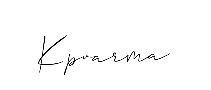 Also we have Kpvarma name is the best signature style. Create professional handwritten signature collection using Allison_Script autograph style. Kpvarma signature style 2 images and pictures png