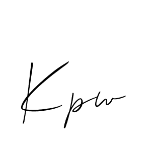 if you are searching for the best signature style for your name Kpw. so please give up your signature search. here we have designed multiple signature styles  using Allison_Script. Kpw signature style 2 images and pictures png