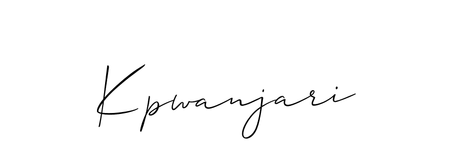 Use a signature maker to create a handwritten signature online. With this signature software, you can design (Allison_Script) your own signature for name Kpwanjari. Kpwanjari signature style 2 images and pictures png