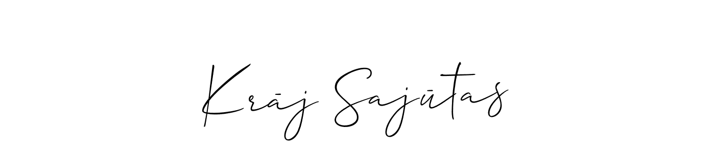 This is the best signature style for the Krāj Sajūtas name. Also you like these signature font (Allison_Script). Mix name signature. Krāj Sajūtas signature style 2 images and pictures png