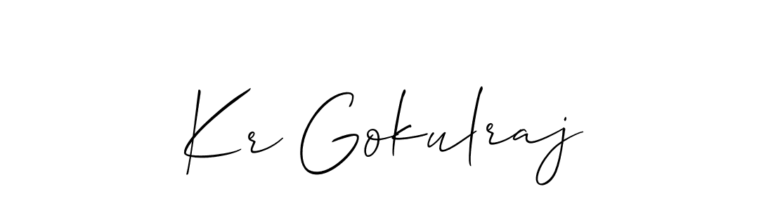 Also we have Kr Gokulraj name is the best signature style. Create professional handwritten signature collection using Allison_Script autograph style. Kr Gokulraj signature style 2 images and pictures png