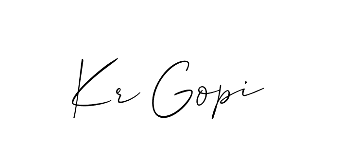 Also You can easily find your signature by using the search form. We will create Kr Gopi name handwritten signature images for you free of cost using Allison_Script sign style. Kr Gopi signature style 2 images and pictures png