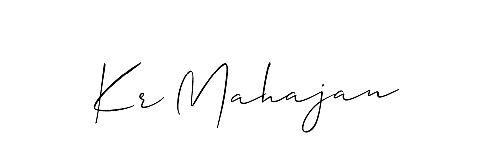 How to make Kr Mahajan name signature. Use Allison_Script style for creating short signs online. This is the latest handwritten sign. Kr Mahajan signature style 2 images and pictures png