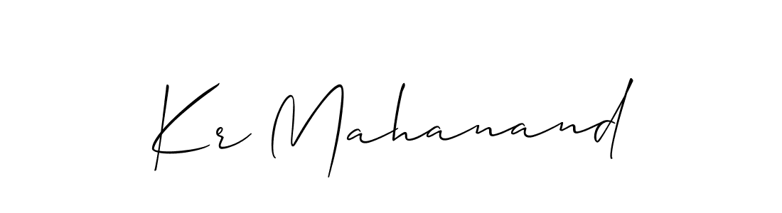 Make a short Kr Mahanand signature style. Manage your documents anywhere anytime using Allison_Script. Create and add eSignatures, submit forms, share and send files easily. Kr Mahanand signature style 2 images and pictures png