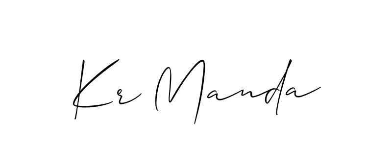 Also You can easily find your signature by using the search form. We will create Kr Manda name handwritten signature images for you free of cost using Allison_Script sign style. Kr Manda signature style 2 images and pictures png