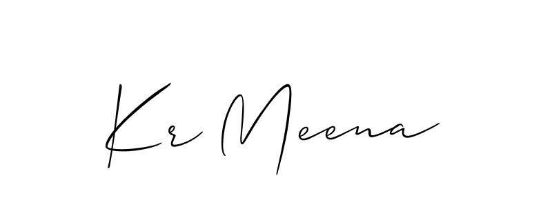 Similarly Allison_Script is the best handwritten signature design. Signature creator online .You can use it as an online autograph creator for name Kr Meena. Kr Meena signature style 2 images and pictures png