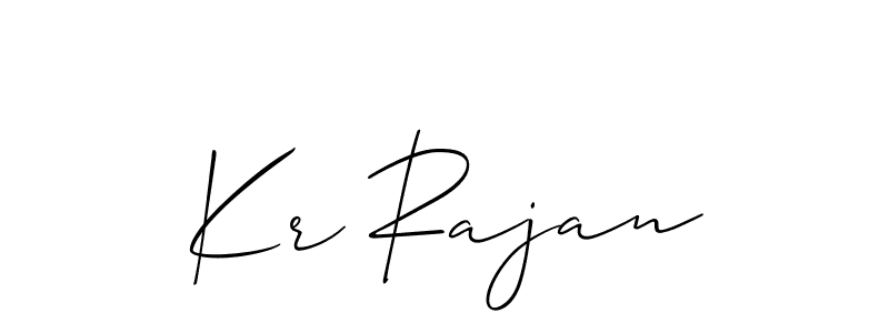 It looks lik you need a new signature style for name Kr Rajan. Design unique handwritten (Allison_Script) signature with our free signature maker in just a few clicks. Kr Rajan signature style 2 images and pictures png