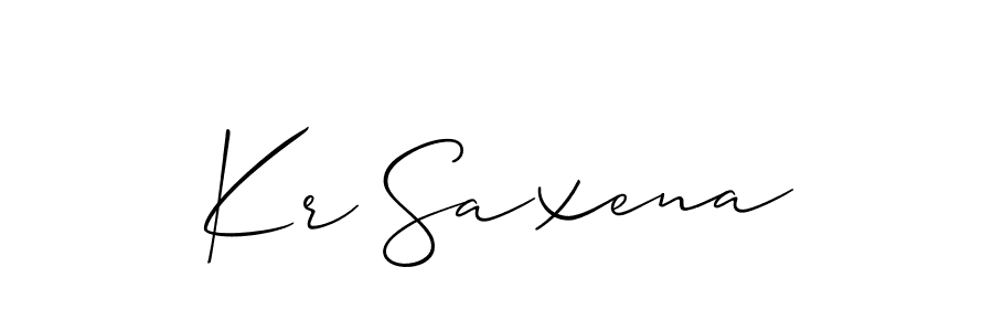 Kr Saxena stylish signature style. Best Handwritten Sign (Allison_Script) for my name. Handwritten Signature Collection Ideas for my name Kr Saxena. Kr Saxena signature style 2 images and pictures png