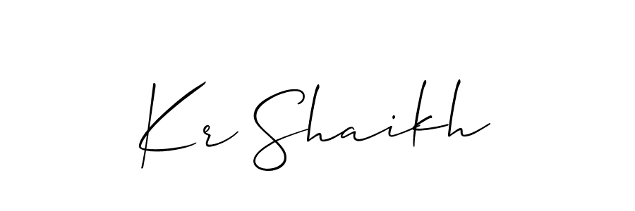 Create a beautiful signature design for name Kr Shaikh. With this signature (Allison_Script) fonts, you can make a handwritten signature for free. Kr Shaikh signature style 2 images and pictures png