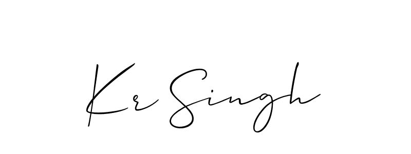 Kr Singh stylish signature style. Best Handwritten Sign (Allison_Script) for my name. Handwritten Signature Collection Ideas for my name Kr Singh. Kr Singh signature style 2 images and pictures png
