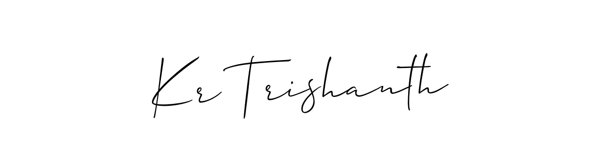 Also we have Kr Trishanth name is the best signature style. Create professional handwritten signature collection using Allison_Script autograph style. Kr Trishanth signature style 2 images and pictures png