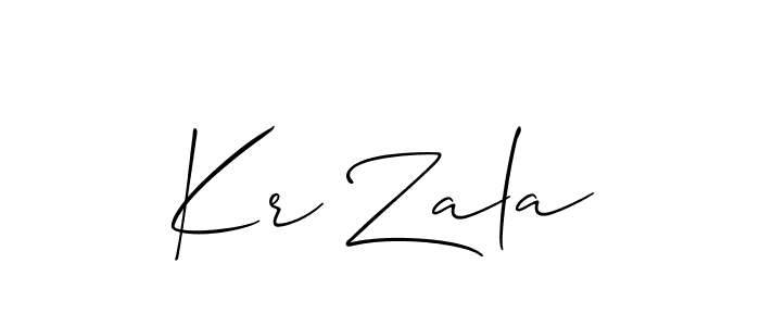 Kr Zala stylish signature style. Best Handwritten Sign (Allison_Script) for my name. Handwritten Signature Collection Ideas for my name Kr Zala. Kr Zala signature style 2 images and pictures png