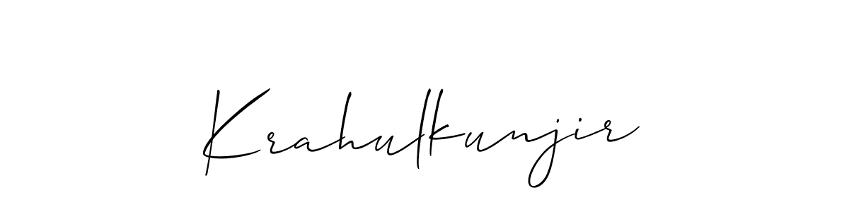 The best way (Allison_Script) to make a short signature is to pick only two or three words in your name. The name Krahulkunjir include a total of six letters. For converting this name. Krahulkunjir signature style 2 images and pictures png