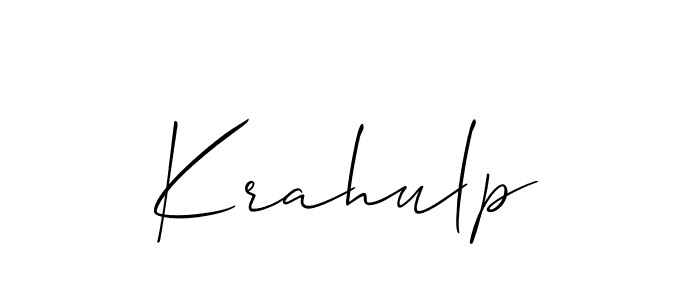 if you are searching for the best signature style for your name Krahulp. so please give up your signature search. here we have designed multiple signature styles  using Allison_Script. Krahulp signature style 2 images and pictures png