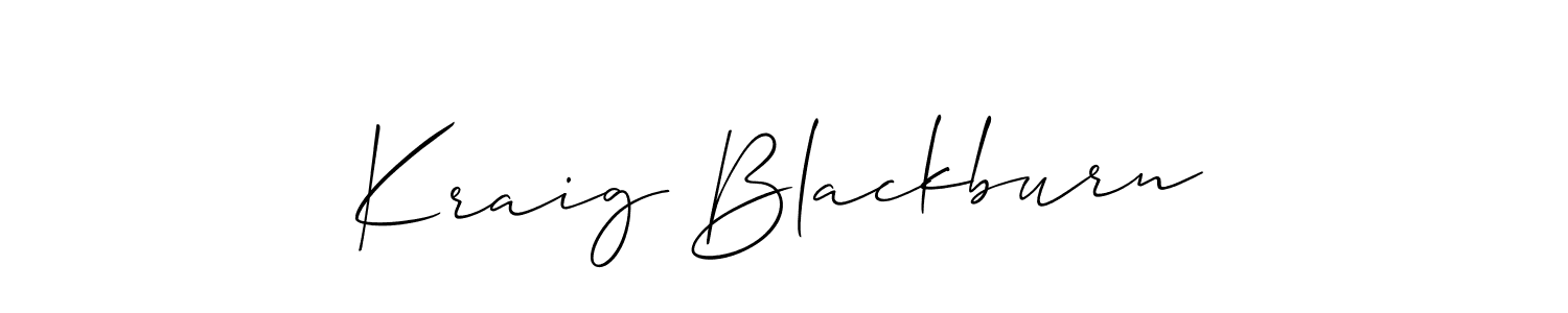 Design your own signature with our free online signature maker. With this signature software, you can create a handwritten (Allison_Script) signature for name Kraig Blackburn. Kraig Blackburn signature style 2 images and pictures png