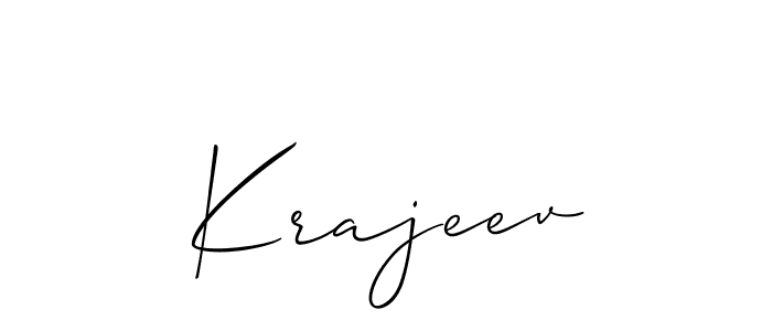 Also You can easily find your signature by using the search form. We will create Krajeev name handwritten signature images for you free of cost using Allison_Script sign style. Krajeev signature style 2 images and pictures png