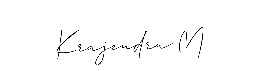 Use a signature maker to create a handwritten signature online. With this signature software, you can design (Allison_Script) your own signature for name Krajendra M. Krajendra M signature style 2 images and pictures png