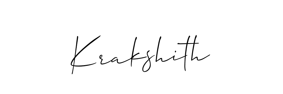 It looks lik you need a new signature style for name Krakshith. Design unique handwritten (Allison_Script) signature with our free signature maker in just a few clicks. Krakshith signature style 2 images and pictures png