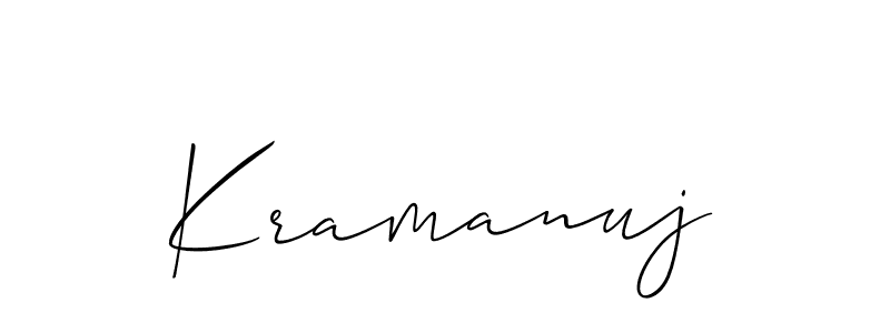 Use a signature maker to create a handwritten signature online. With this signature software, you can design (Allison_Script) your own signature for name Kramanuj. Kramanuj signature style 2 images and pictures png