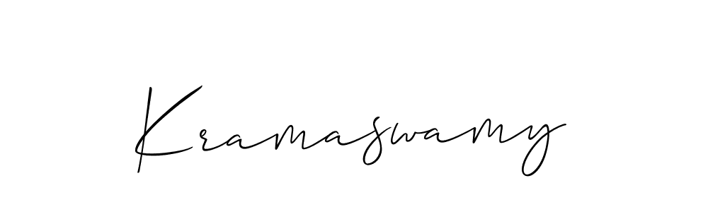 You should practise on your own different ways (Allison_Script) to write your name (Kramaswamy) in signature. don't let someone else do it for you. Kramaswamy signature style 2 images and pictures png