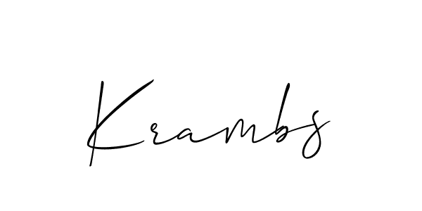 You should practise on your own different ways (Allison_Script) to write your name (Krambs) in signature. don't let someone else do it for you. Krambs signature style 2 images and pictures png