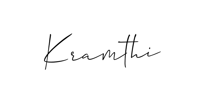 Design your own signature with our free online signature maker. With this signature software, you can create a handwritten (Allison_Script) signature for name Kramthi. Kramthi signature style 2 images and pictures png